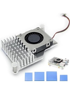 Trendexa Raspberry Pi 5 Aktif Soğutucu; 30 Mm, 5000 Rpm Sessiz Fan, 5V Gpıo, Metal Gövde, Pi 5/4/3b+/3b Uyumlu