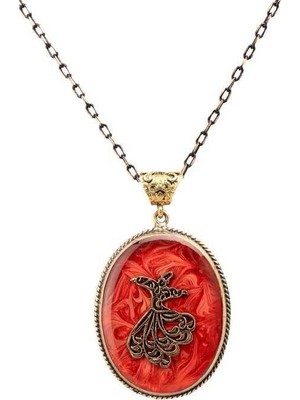 Trendexa 1764-1 Ebrulu Semazen El Işçiliği Reçine Kolye Cevşen