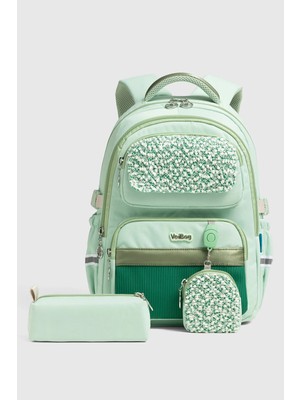 Veibag Lusso Kız Çocuk Ortopedik Ortaokul ve Lise Okul Sırt Çantası Kalemlikli 23 Litre, Yeşil