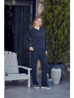 Cossy By Aqua Kadın Indigo Pijama Takımı 27101