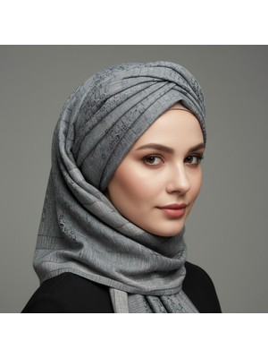 Berussa Aqua Kare Desenli Şal
