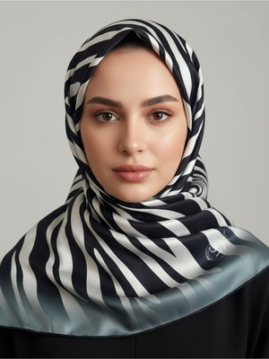 Lady Coco Zebra Desenli Dijital Baskı Rayon Eşarp