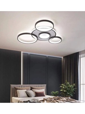 St. Morritz Leo Modern Tasarım Siyah Renk Beyaz Ledli Cafe - Mutfak - Salon LED Avize