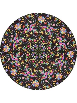 Trendexa Kadife Kaymaz Pamuk Tabanlı Yıkanabilir Antibakteriyel Yuvarlak Salon Halısı 120X120