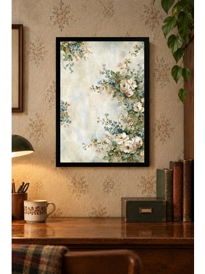 Onyx Lab Onyxlab Pastel Çiçekli Açık Tonlu Desenli Dekoratif Mdf Tablo, Çerçeve Görünümlü Ahşap Poster