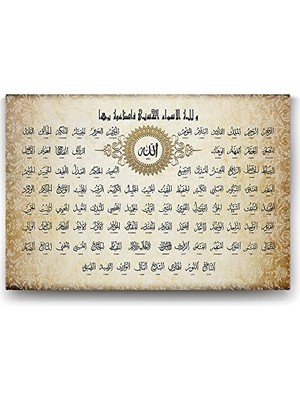 Trendexa Allahın 99 Ismi Esma-Ül Hüsna Tablosu - 60X40 cm