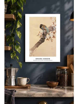 Onyx Lab Onyxlab Dalda Kuş Illüstrasyonu Desenli Dekoratif Mdf Tablo, Çerçeve Görünümlü Ahşap Poster