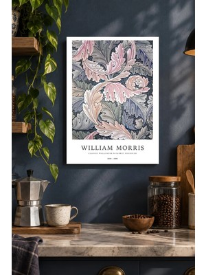 Onyx Lab Onyxlab Pembe Yapraklı Desen Desenli Dekoratif Mdf Tablo, Çerçeve Görünümlü Ahşap Poster