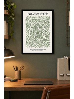 Onyx Lab Onyxlab Botanik Yaprak Desenli Dekoratif Mdf Tablo, Çerçeve Görünümlü Ahşap Poster