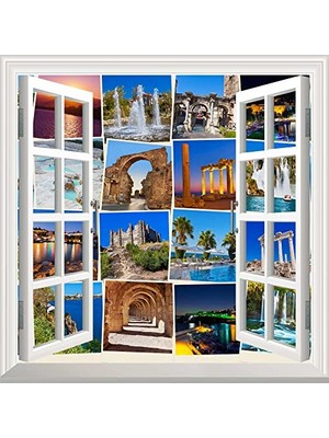 Trendexa Pencere Poster Duvar Kağıdı Türkiye Foto Yapışkanlı Sticker