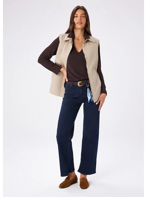 Faik Sönmez Yanı Bağcık Detaylı Pamuklu Kapitone Yelek W27KYL006