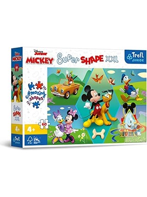 Trendexa 50014 60 Xxl Süper Şekil Çılgın Şekiller, Büyük Parçalar, Masal Karakterleriyle Renkli Yapbozlar, 4 Yaş ve Üstü Çocuklar Için, Disney Mickey
