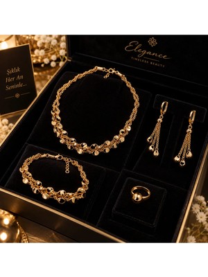 Banum Luxury Sade Şık ve Zarif 4lü Çelik Set