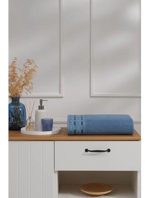 Özdilek Sculpted Koyu Mavi Banyo Havlusu 90*150