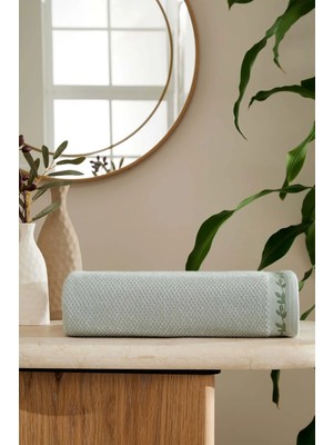 Özdilek Foglıa Yeşil Banyo Havlusu 90*150 Nakışlı-1