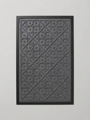 Tiritoğlu Home 45 x 75 cm Gri Desenli Halı Paspas Kaymaz Taban Iç/dış Mekan