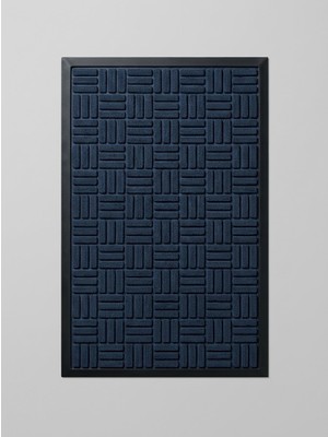 Tiritoğlu Home 45 x 75 cm Lacivert Desenli Halı Paspas Kaymaz Taban Iç/dış Mekan