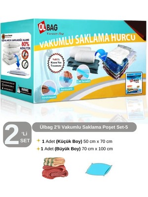 St. Morritz 2'li Vakumlu Hurç Seti - 5 (1 Ad. Yastıklar Için - 1 Ad. Battaniye Boy), Vakumlu Poşet