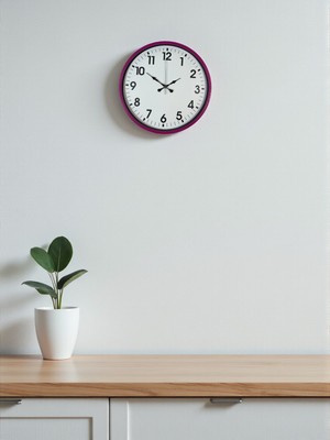 Çetiner Group 36 cm Pembe Dekoratif Duvar Saati – Rakamlı Beyaz Kadran (PP-3601P)
