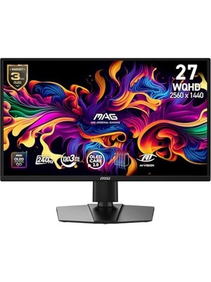Trendexa 26.5" Mag 272QP Qd-Oled X24 Gaming Monitör, Wqhd, 16:9, Flat, Qd-Oled, 240Hz 0.03MS (Gtg), Freesync Premium, Pivot