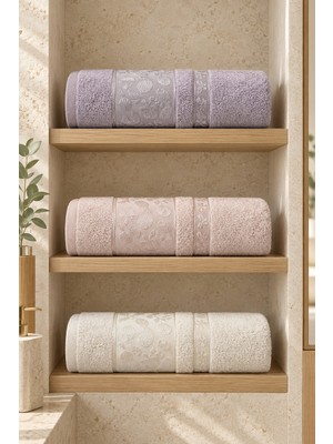 Gonca Bamboo Garden Bambu Pamuk Karışımlı El Yüz Havlusu 50X90 cm 3’lü Set