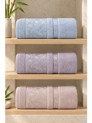 Gonca Bamboo Garden Bambu Pamuk Karışımlı El Yüz Havlusu 50X90 cm 3’lü Set
