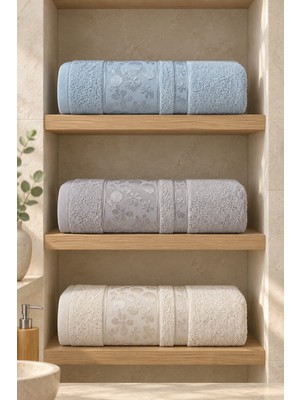 Gonca Bamboo Garden Bambu Pamuk Karışımlı El Yüz Havlusu 50X90 cm 3’lü Set