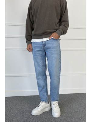 Alışveriş Sokağı Mavi Taşlanmış Jean - Kot Pantolon