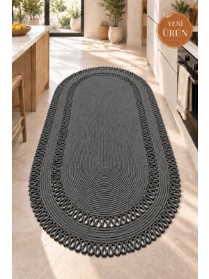 MaVaux Alessa Doğal Oval Hasır Jüt Kilim Oval Dekoratif Örgü Kilim – Modern Bohem Tasarım, Şık ve Doğal Görünüm, Salon, Mutfak ve Antre Kullanımı Desenli, Dekoratif, Kilim, Salon Çeyizlik, Hediyelik