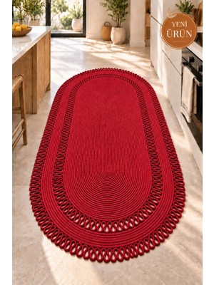 MaVaux Alessa Doğal Oval Hasır Jüt Kilim Oval Dekoratif Örgü Kilim – Modern Bohem Tasarım, Şık ve Doğal Görünüm, Salon, Mutfak ve Antre Kullanımı Desenli, Dekoratif, Kilim, Salon Çeyizlik, Hediyelik