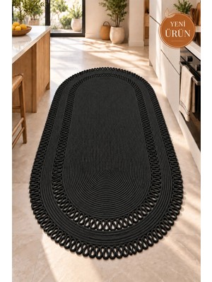MaVaux Alessa Doğal Oval Hasır Jüt Kilim Oval Dekoratif Örgü Kilim – Modern Bohem Tasarım, Şık ve Doğal Görünüm, Salon, Mutfak ve Antre Kullanımı Desenli, Dekoratif, Kilim, Salon Çeyizlik, Hediyelik