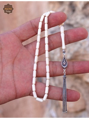 Midyat Nurtaş Gümüş Gümüş Püsküllü Ince Kapsül Kesim Orijinal Fil Dişi Tesbih 201025858