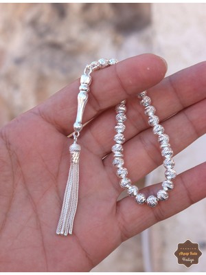 Midyat Nurtaş Gümüş Kristal Küre Kesim 925 Ayar Gümüş Midyat Telkari El Işçiliği Tesbih 201025861