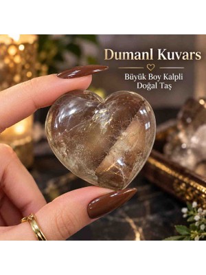 Best Bioenerji Taş Terapi Dumanlı Kuvars Mega Büyük Boy Kalp – Gösterişli Doğal Taş
