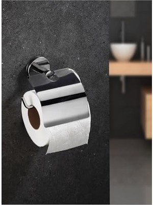 Trendexa Kağıtlığı Wc Kağıtlık Tutucu Krom YK-703 Delmeye Son Yapışkanlı Tuvalet