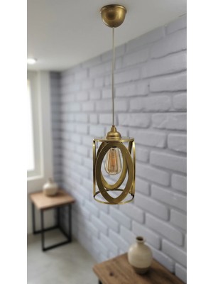 St. Morritz Endüstriyel Eskitme Metal Oval Model Tekli Sarkıt Salon Hol Mutfak Avize Modelleri
