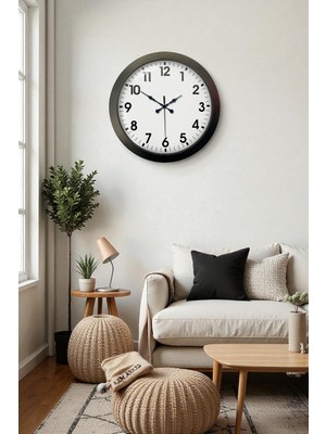 Çetiner Group 36 cm Siyah Metal Standart Duvar Saati