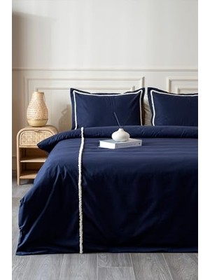 Trendexa Boho Saçaklı Mavi Nevresim Takımı Çift Kişilik 200 x 220 7031A