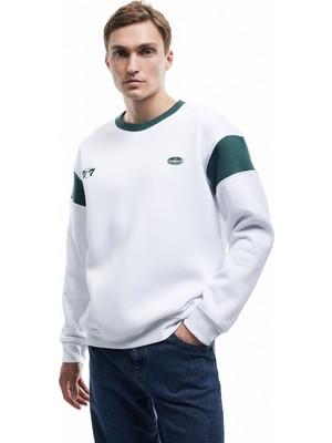 Koton Şardonlu Uzun Kollu Bisiklet Yaka Arkası Baskılı Sweatshirt