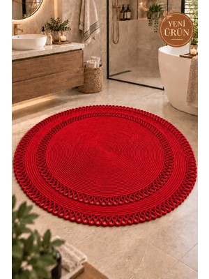 MaVaux Alessa Doğal Yuvarlak Hasır Jüt Kilim Dekoratif Örgü Kilim – Modern Bohem Tasarım, Şık ve Doğal Görünüm, Salon, Mutfak ve Antre Kullanımı Desenli, Dekoratif, Kilim, Salon Çeyizlik, Hediyelik