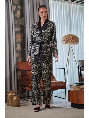 Cossy By Aqua Kadın Leopar Pijama Takımı 27151