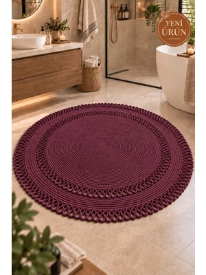 MaVaux Alessa Doğal Yuvarlak Hasır Jüt Kilim Dekoratif Örgü Kilim – Modern Bohem Tasarım, Şık ve Doğal Görünüm, Salon, Mutfak ve Antre Kullanımı Desenli, Dekoratif, Kilim, Salon Çeyizlik, Hediyelik