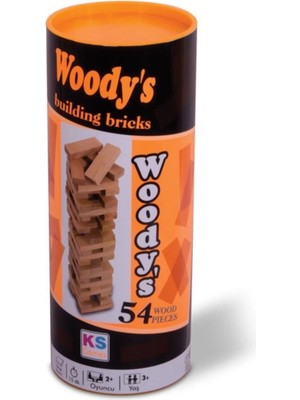 St. Morritz Woodys Silindir Kutu Denge Oyunu 23X11,5X7 cm 54 Parça Jenga Ks.t 101