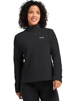 Jack Wolfskin Taunus 100 Hz W Kadın Outdoor Çeyrek Fermuarlı Polar Üst A65801-6000 Siyah