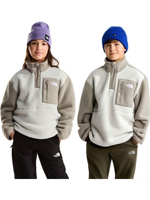 The North Face Teen Yumıorı 1/4 Zıp Jacket Çocuk Outdoor Çeyrek Fermuarlı Polar Üst NF0A8J61P481 Gri