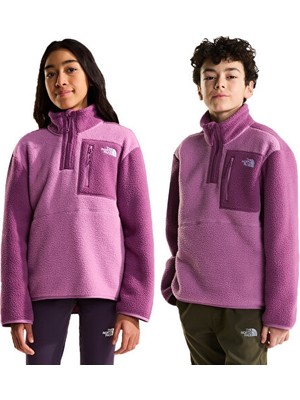 The North Face Teen Yumıorı 1/4 Zıp Jacket Çocuk Outdoor Çeyrek Fermuarlı Polar Üst NF0A8J61K221 Mor