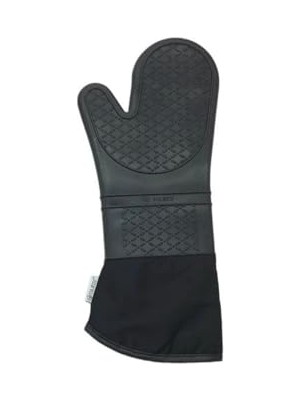 Trendexa Gri Silikon Yanmaz Yapışmaz Isı Yalıtımlı Mutfak Fırın Eldiveni, Döküm Tencere Sahan Tutacağı, 35 cm