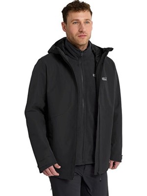 Jack Wolfskin Stonetraıl 3ın1 Jkt M Erkek Outdoor Montu (3'ü 1 Arada) A66291-6000 Siyah