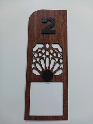 St. Morritz Dekoratif Zil Çerçevesi Kahve Rengi Kapı Numarası