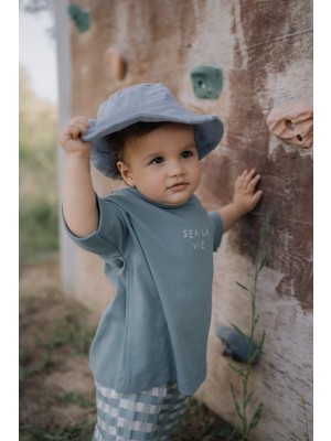 Dodo's Baby Mavi Müslin Bebek & Çocuk Bucket Şapka